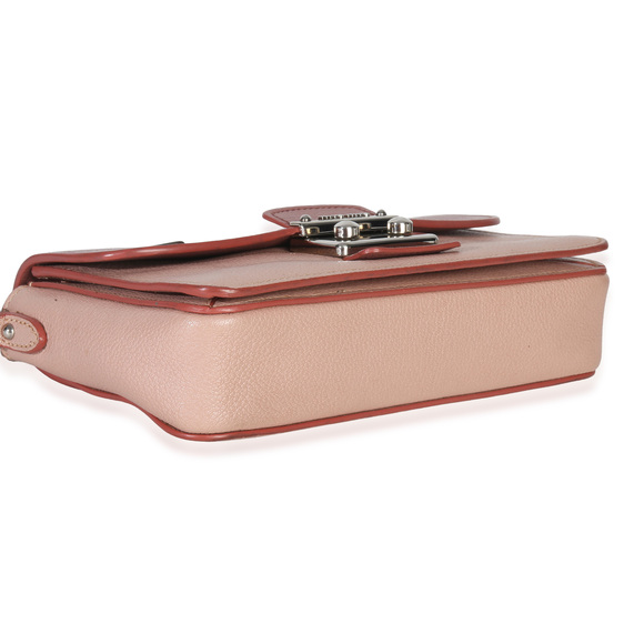 Miu Miu Pink Bicolore Goatskin Madras Chain Shoulder Bag - Picture 8 of 8